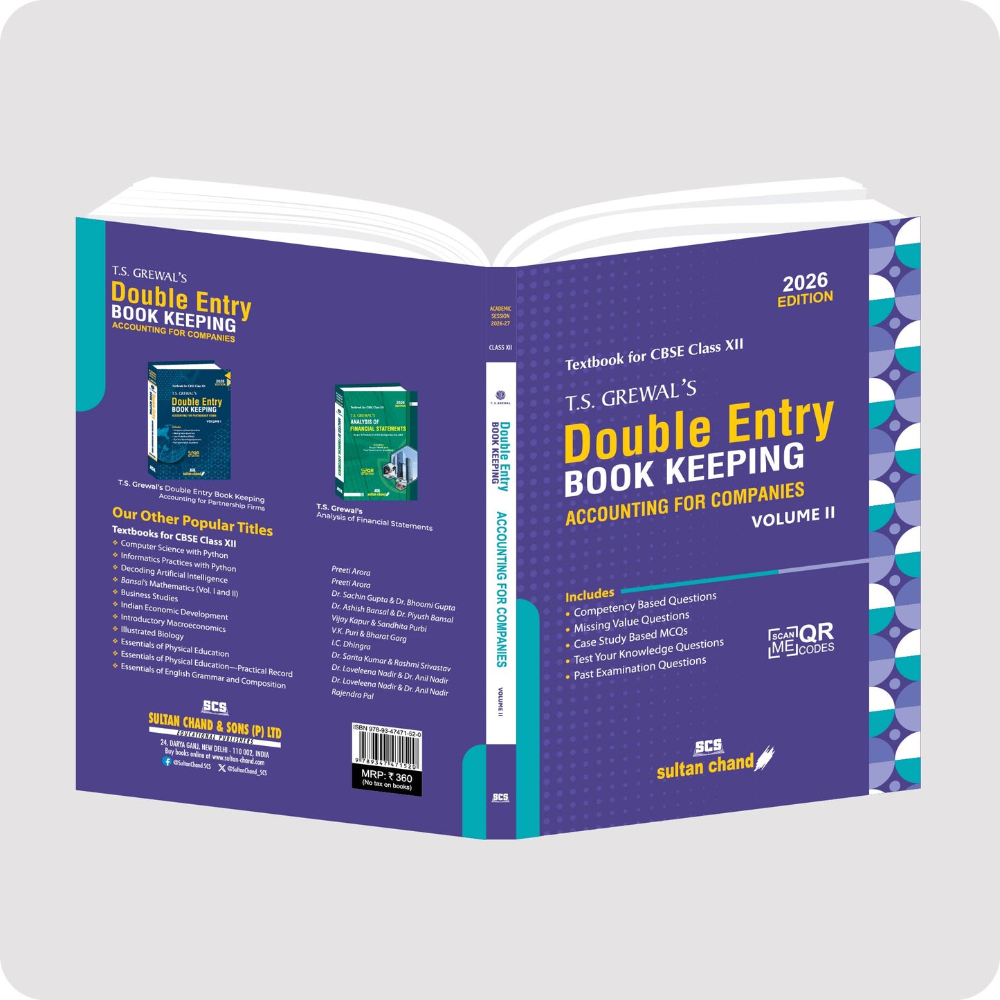 T.S. Grewal's Double Entry Book Keeping (Vol. 2) book CBSE Class 12