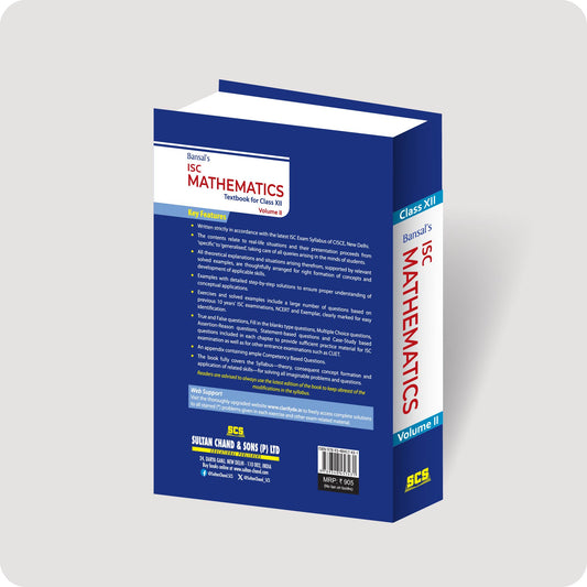 Bansal's ISC Maths Textbook for Class 12 - Vol. 2
