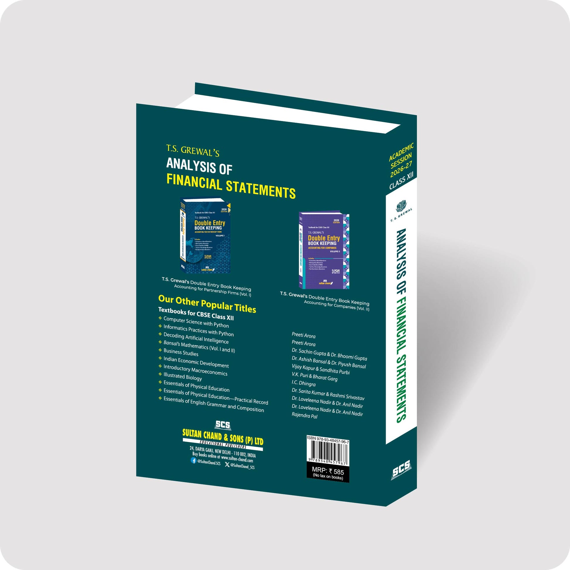 T.S. Grewal's Analysis of Financial Statements book for CBSE Class 12 