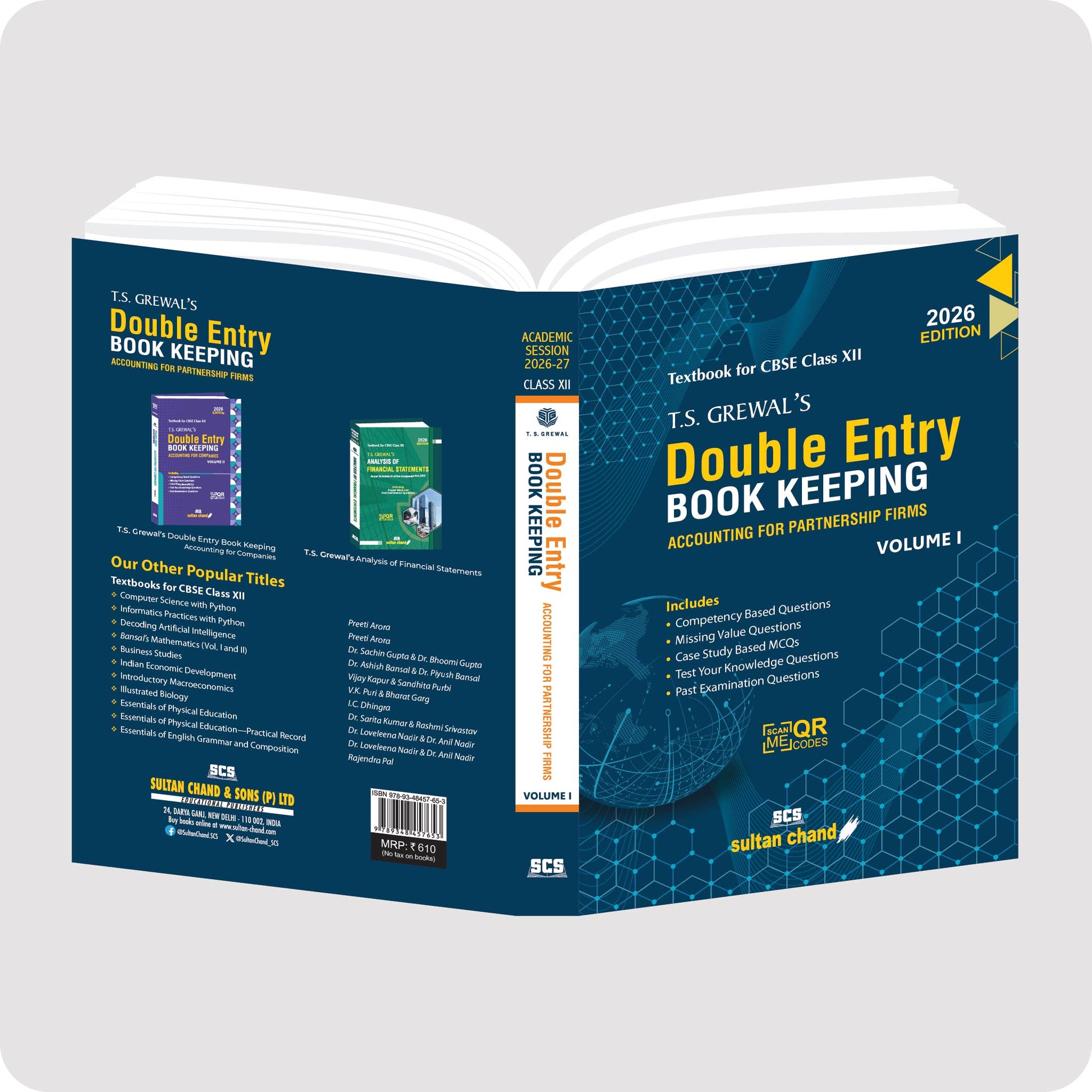 T.S. Grewal's Double Entry Book Keeping (Vol. 1) book CBSE Class 12