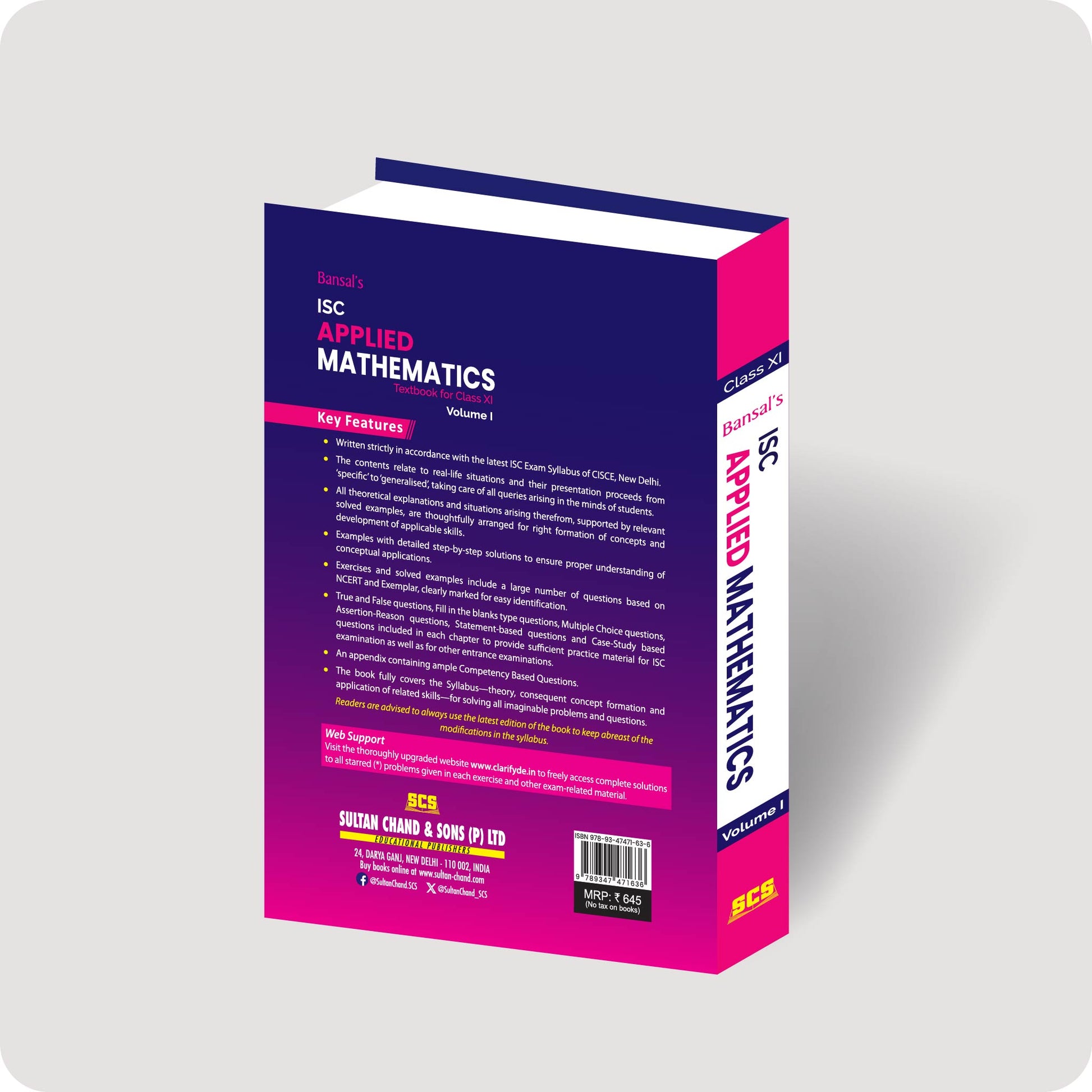 Bansal's Applied Maths Textbook for ISC Class 11 vol 1
