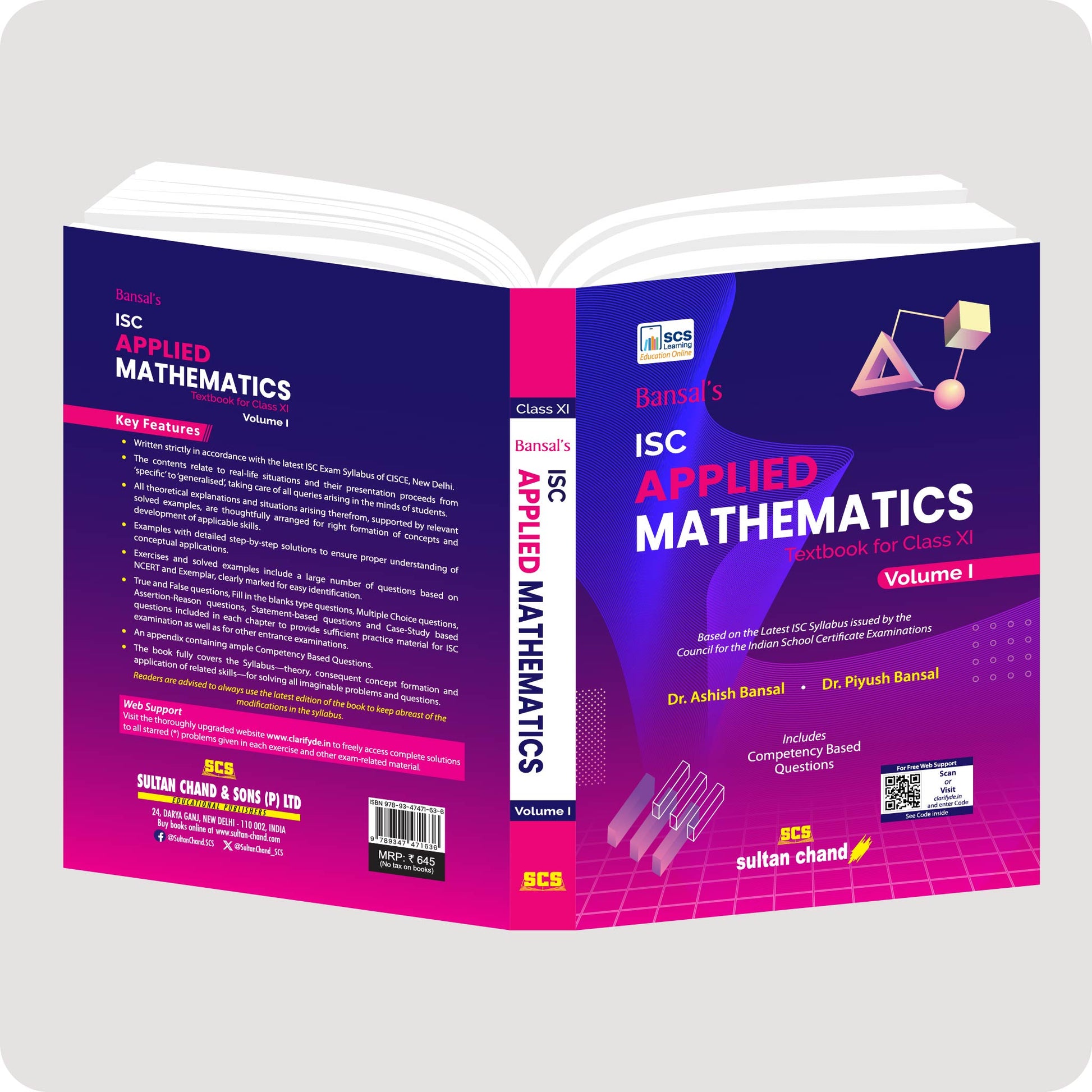 Bansal's Applied Maths book for ISC Class 11 vol 1