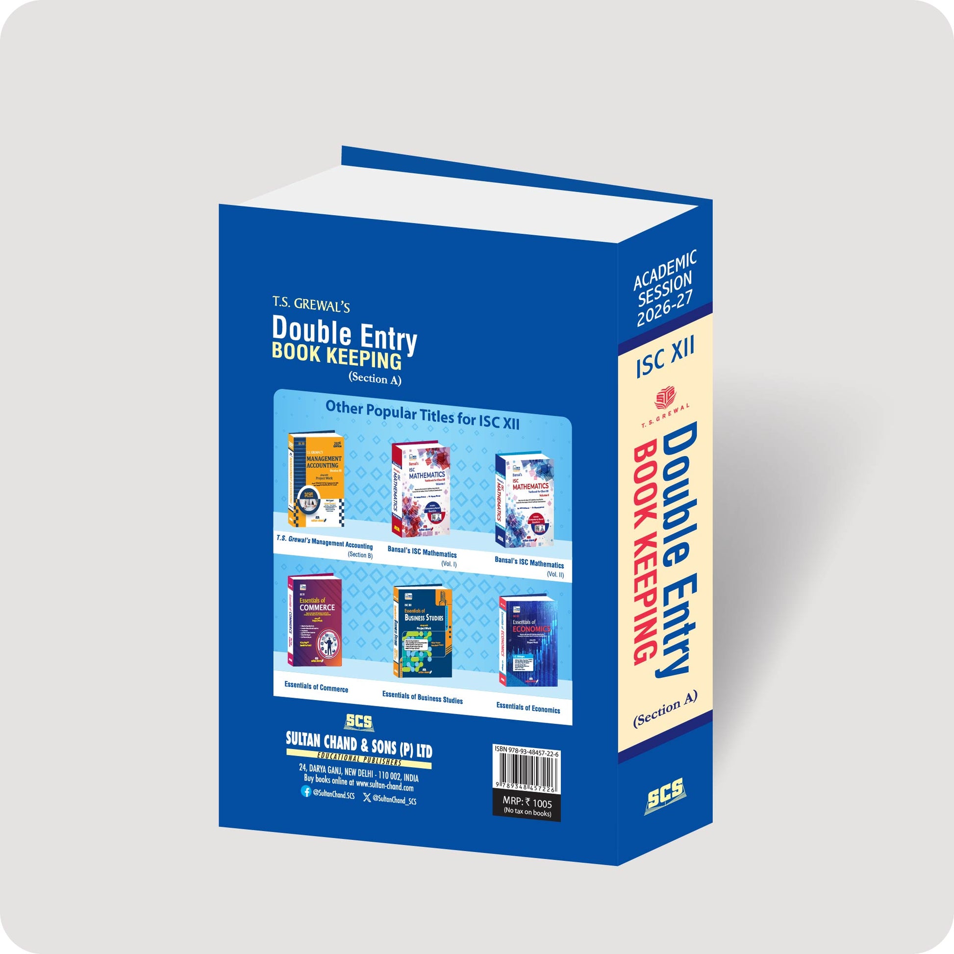 T.S. Grewal's Double Entry Book Keeping (Section A) book for ISC Class 12