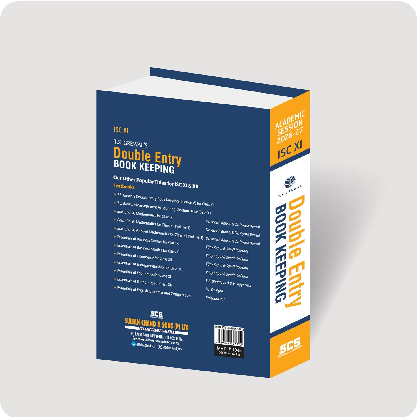 T.S. Grewal's ISC Double Entry Book Keeping book for Class 11 