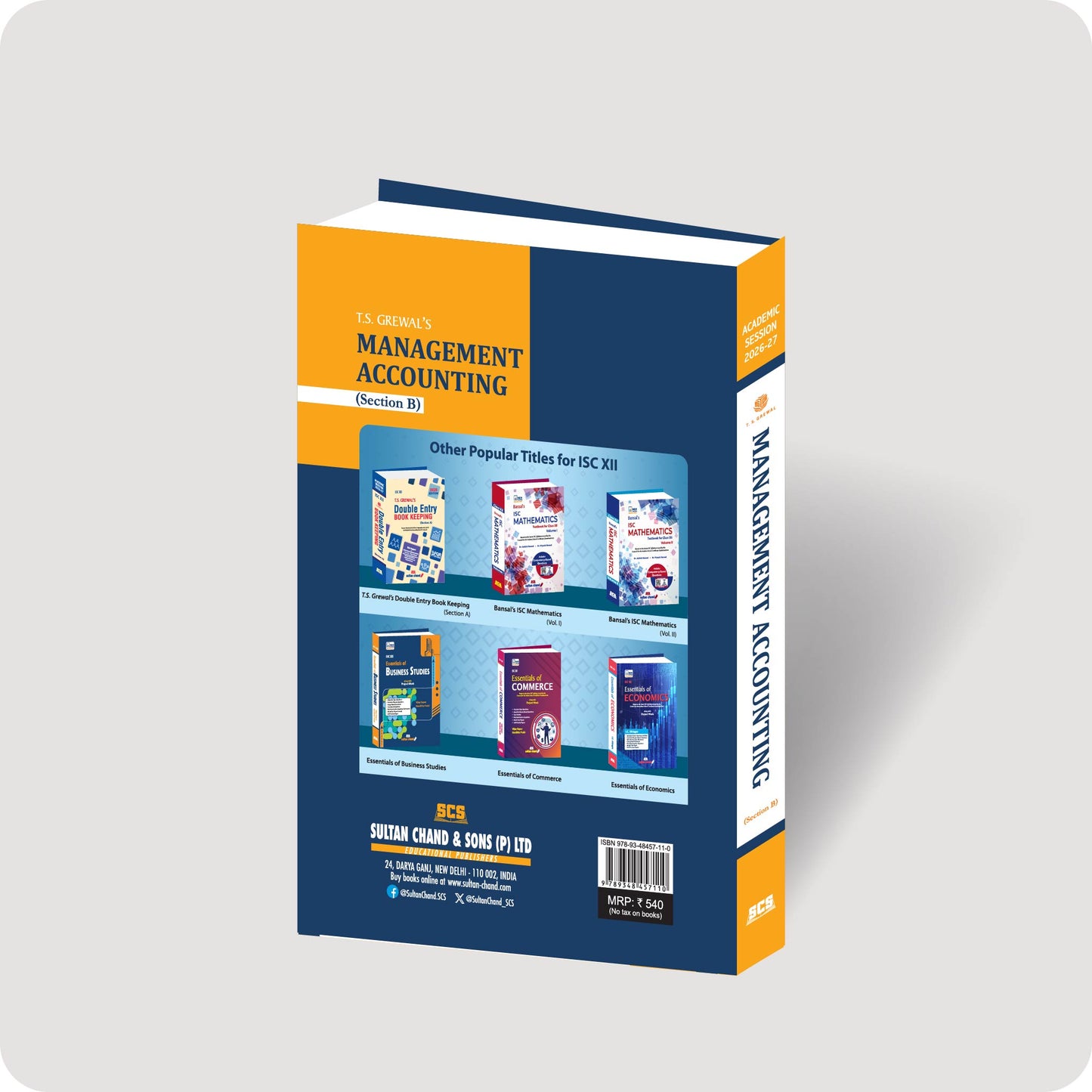 T.S. Grewal's Management Accounting (Section B) book for ISC Class 12